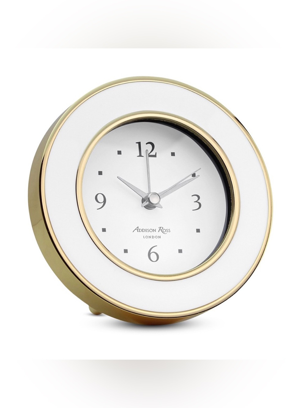 Addison Ross White Enamel Alarm Clock